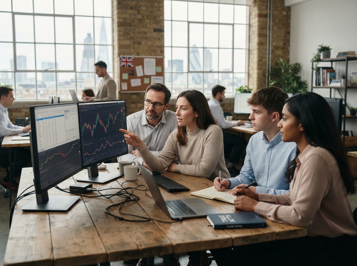 Prime Trade analyst reviewing predictive model outputs on screen